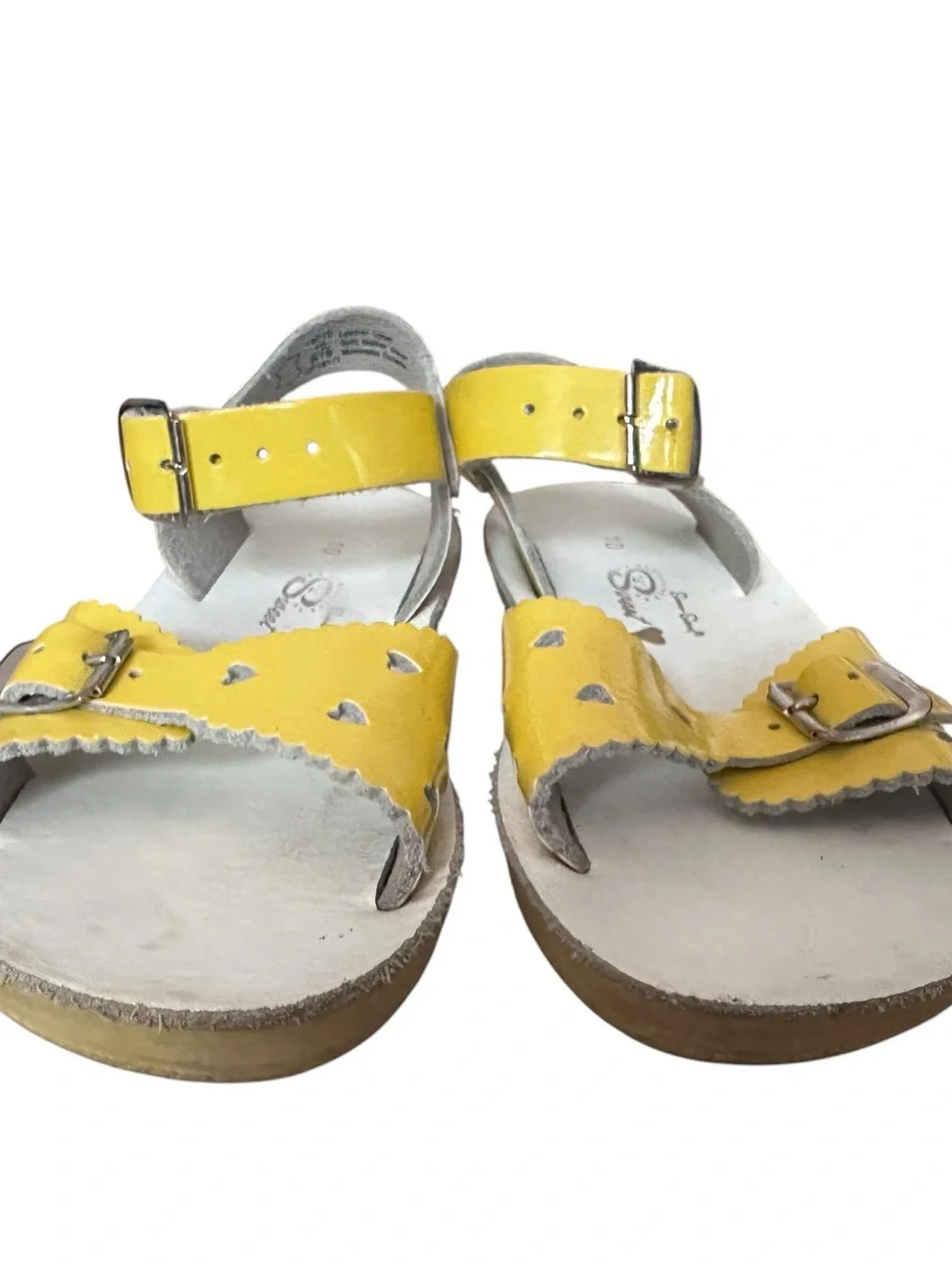 Salt‎ Water Sandals Sweetheart Shiny Yellow Leather Toddler Size 10
